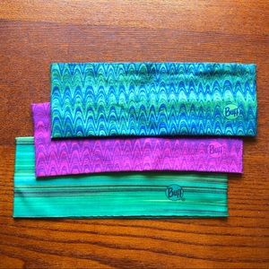 Three Buff headbands; beautiful colors, like new